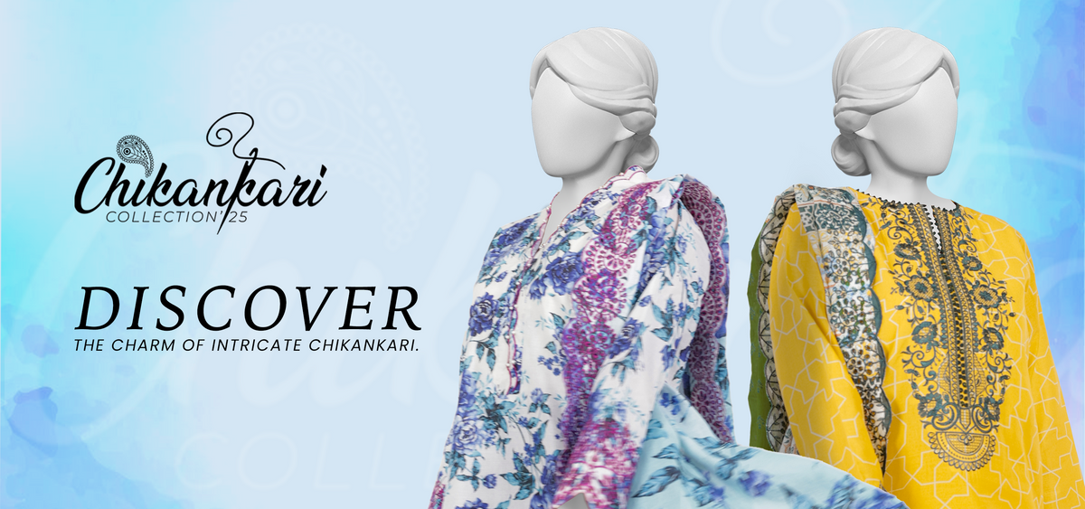 Shop Latest Chikankari Unstitched Suits in Pakistan