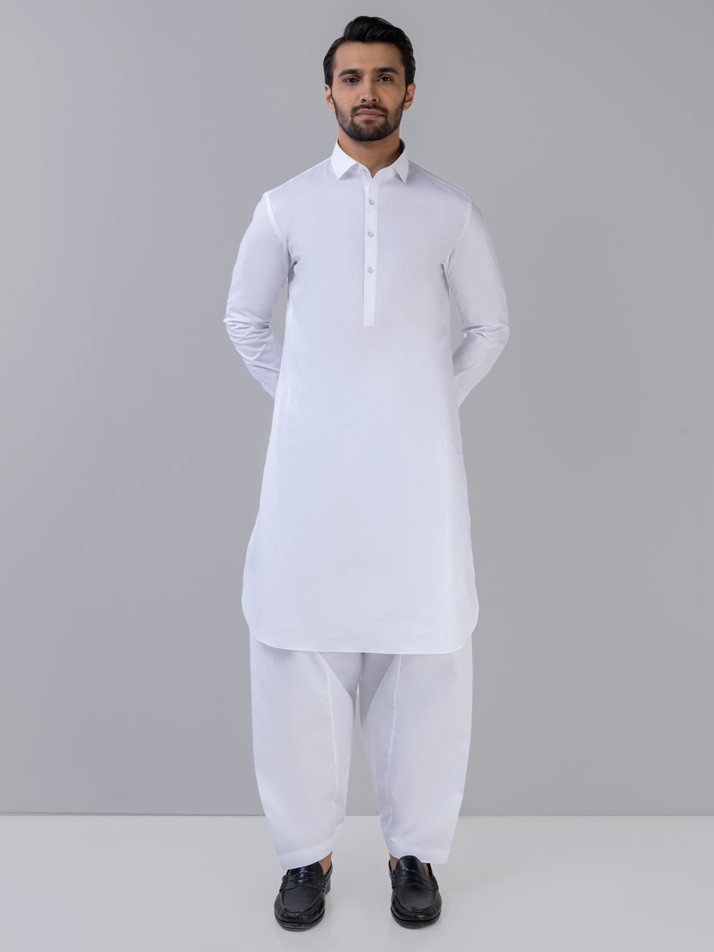 White Cotton Latha Kameez Shalwar PMKS-10002 – Panjnad Shop