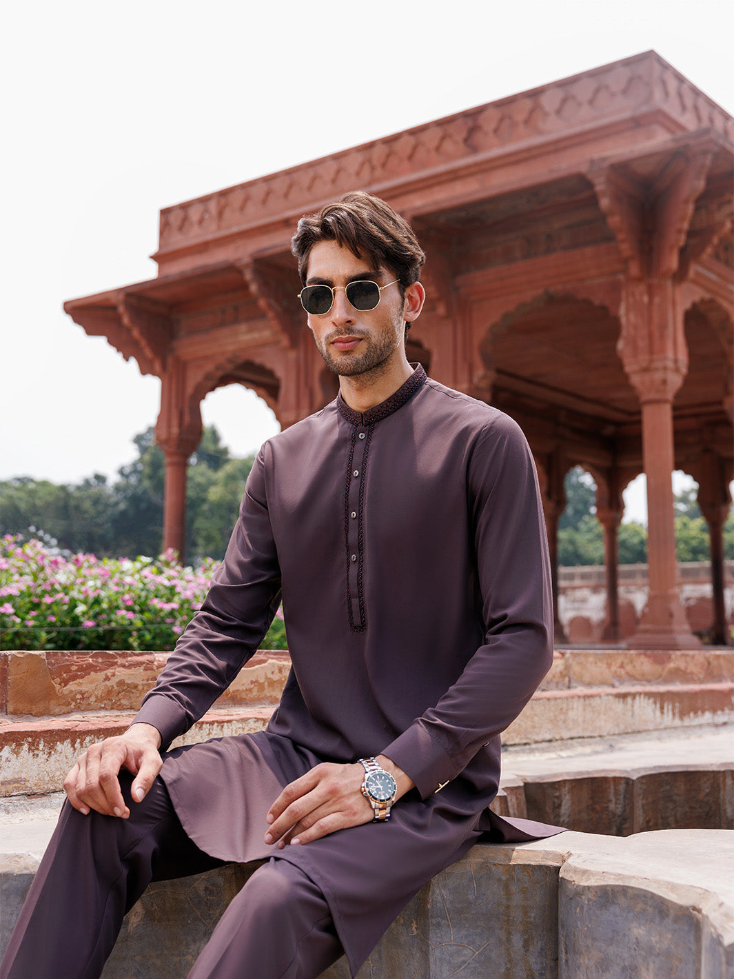Rabbit Plum Boski Gold Men Suit | PMKT-10069