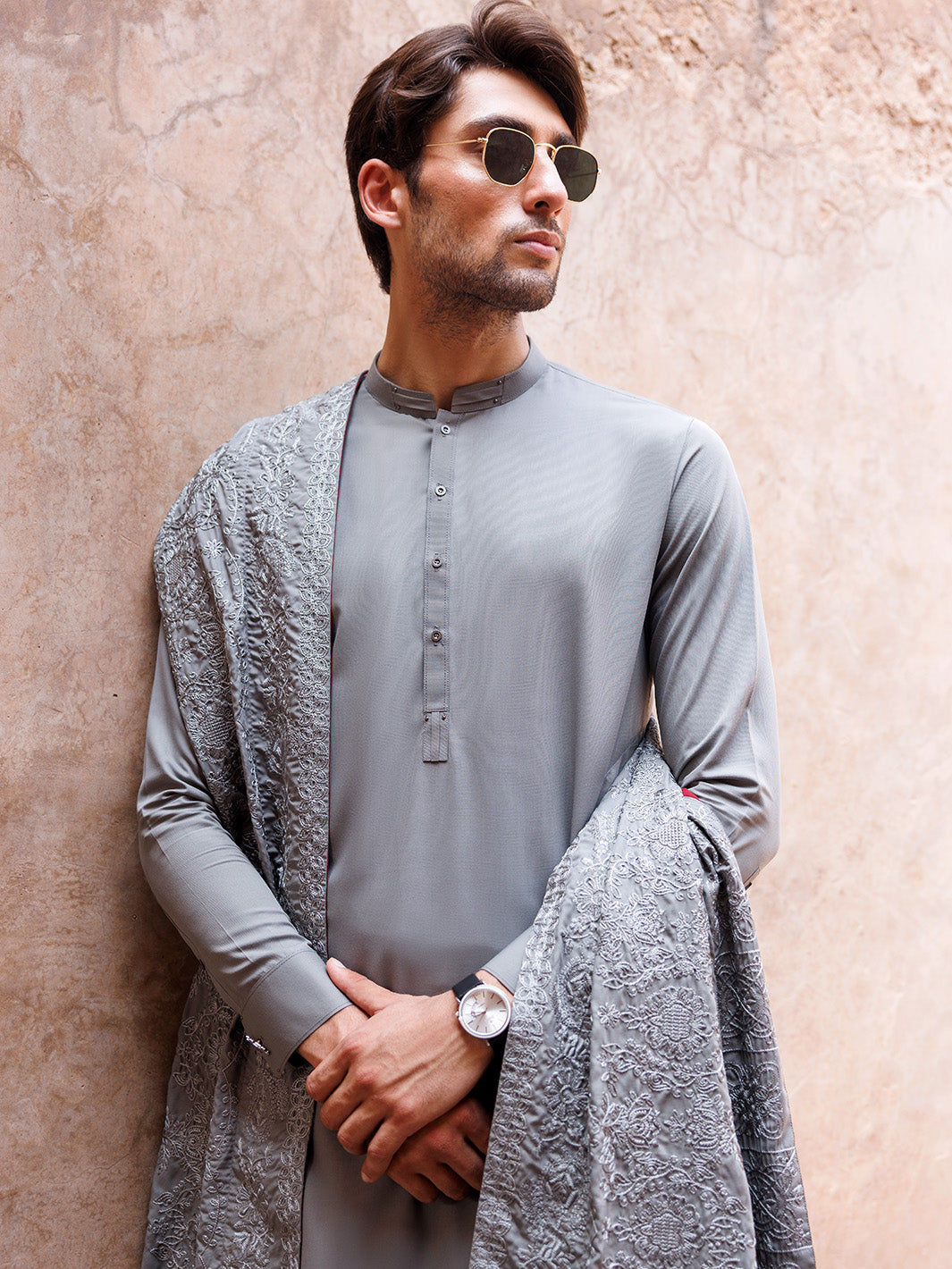 Green Ash Shauasar Men Suit | PMKS-10096