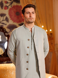 Agave Green Shauasar Men Suit | PMKS-10095