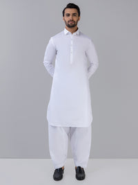 White Cotton Latha Kameez Shalwar | PMKS-10002