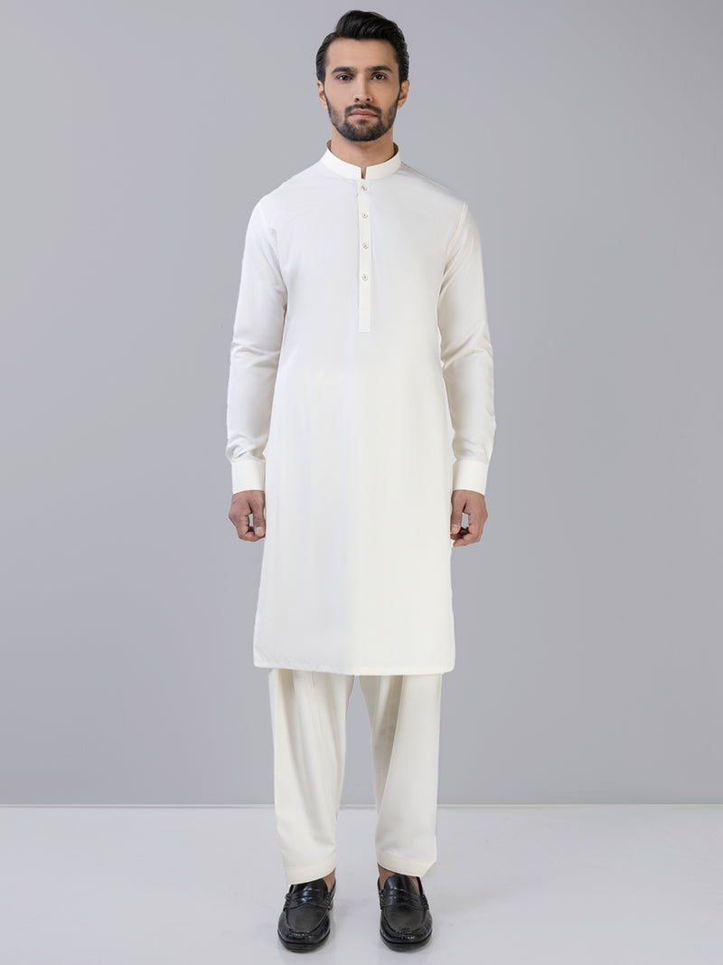 Cream Blended Boski Kameez Shalwar | PMKS-10006