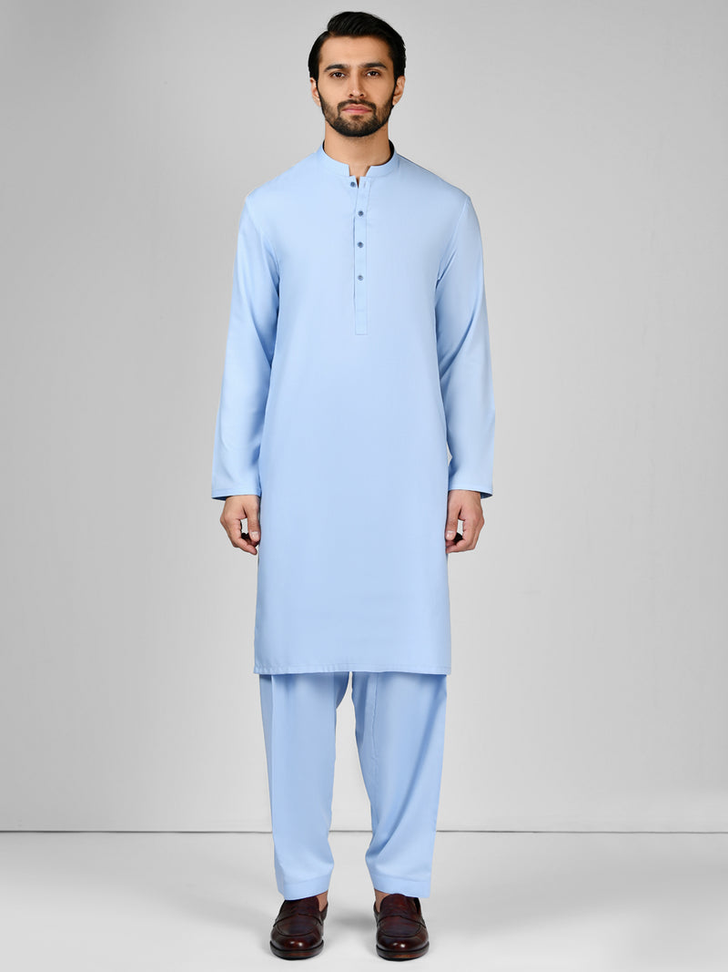 Blue Blended Kameez Shalwar | PMKS-10021