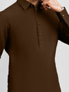 Brown Cotton Kameez Shalwar | PMKS-10008