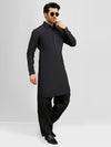 Black Cotton Unstitched Fabric | PMU-10012