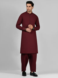 Maroon Blended Unstitched Fabric | PMU-10015