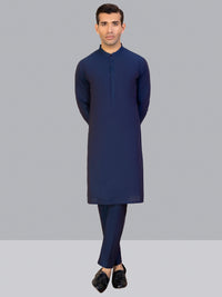 Blue Blended Kurta Trouser | PMKT-10016