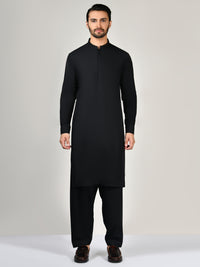 Black Blended Kameez Shalwar | PMKS-10030