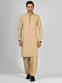 Beige Blended Kameez Shalwar | PMKS-10036