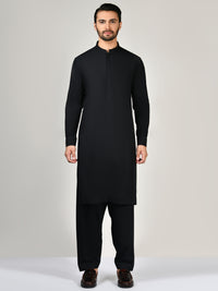 Black Blended Kameez Shalwar | PMKS-10042