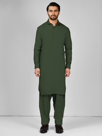 Green Blended Kameez Shalwar | PMKS-10044