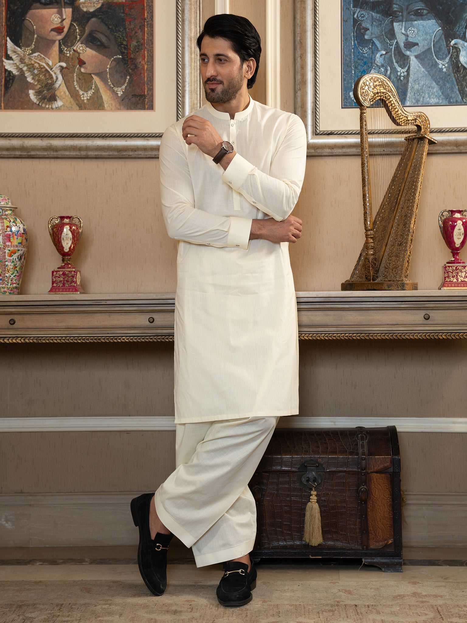 Cream Rang-e-Sahar Men Suit | PMKS-10121