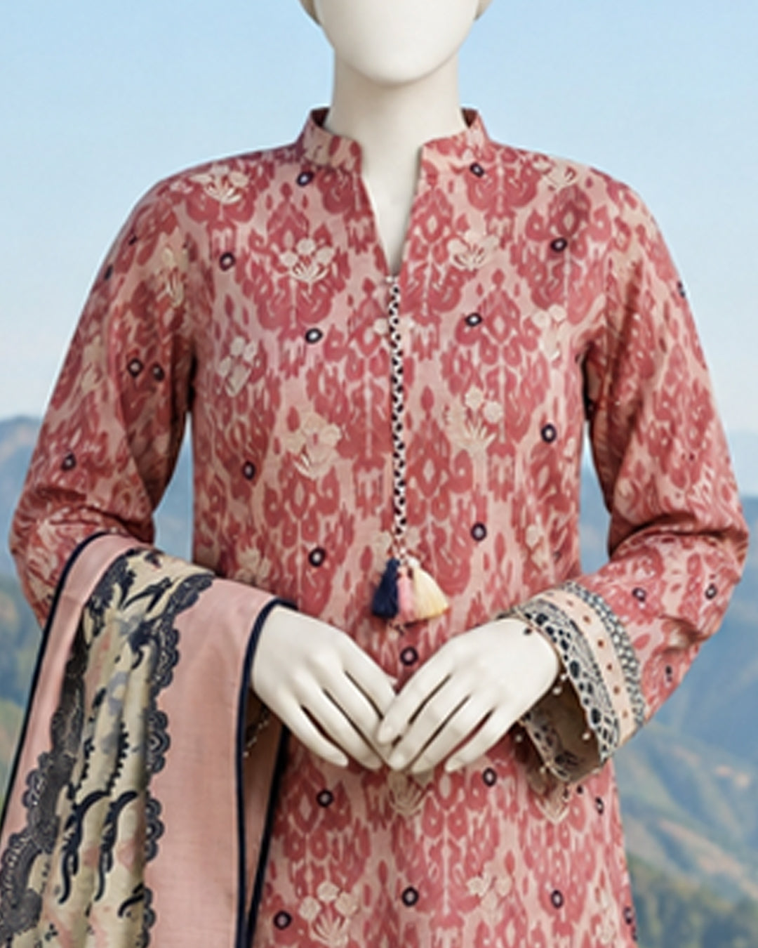 Printed Khaddar 3Pc Unstitched Suit | PJBKU251158B