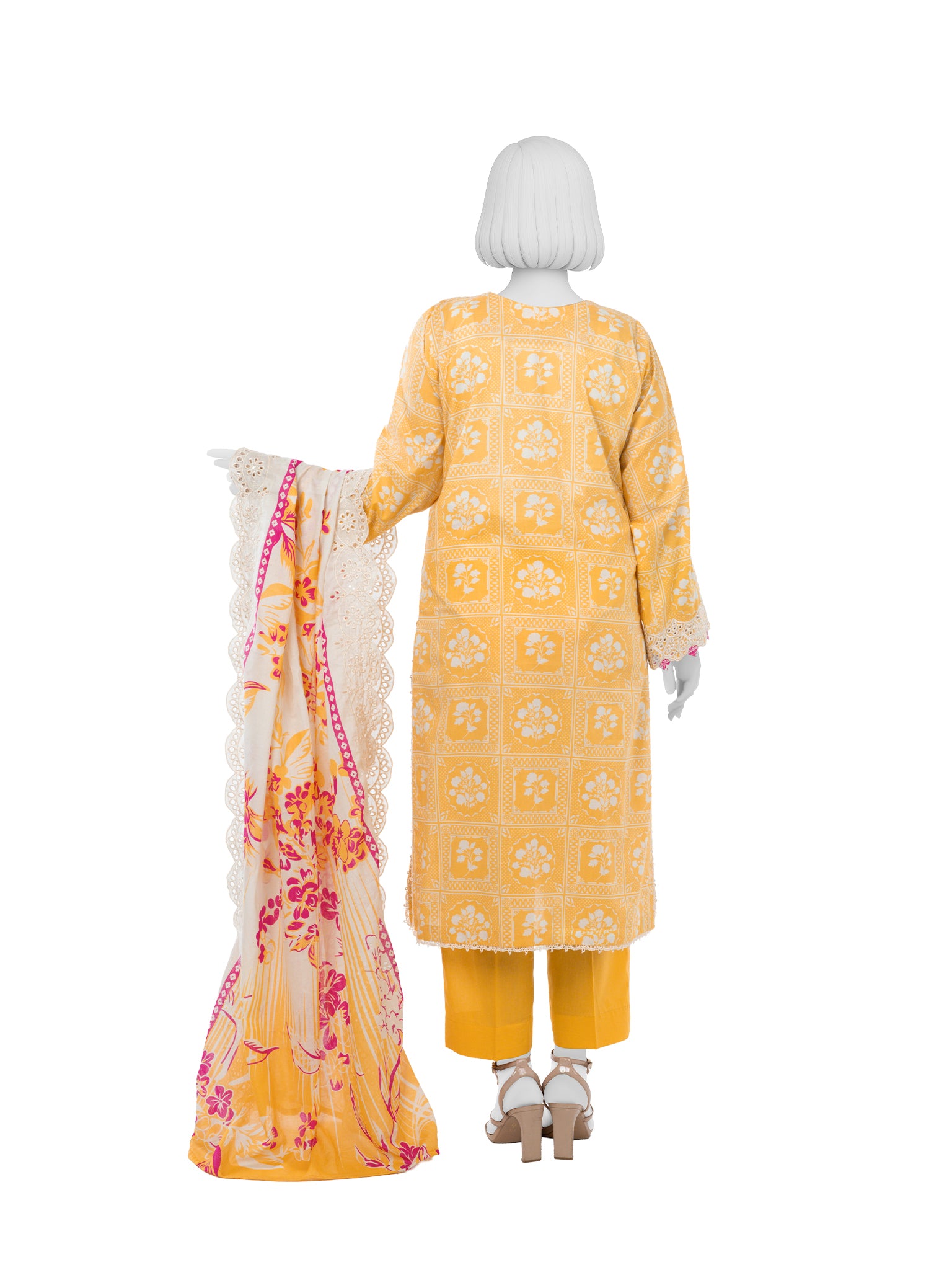 Luxury Chikan Kari  Embroidered 3 Piece Unstitched | PJBWUE2601146