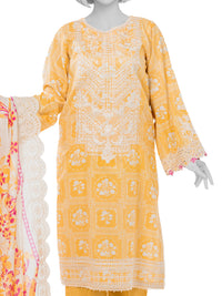 Luxury Chikan Kari  Embroidered 3 Piece Unstitched | PJBWUE2601146