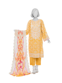 Luxury Chikan Kari  Embroidered 3 Piece Unstitched | PJBWUE2601146