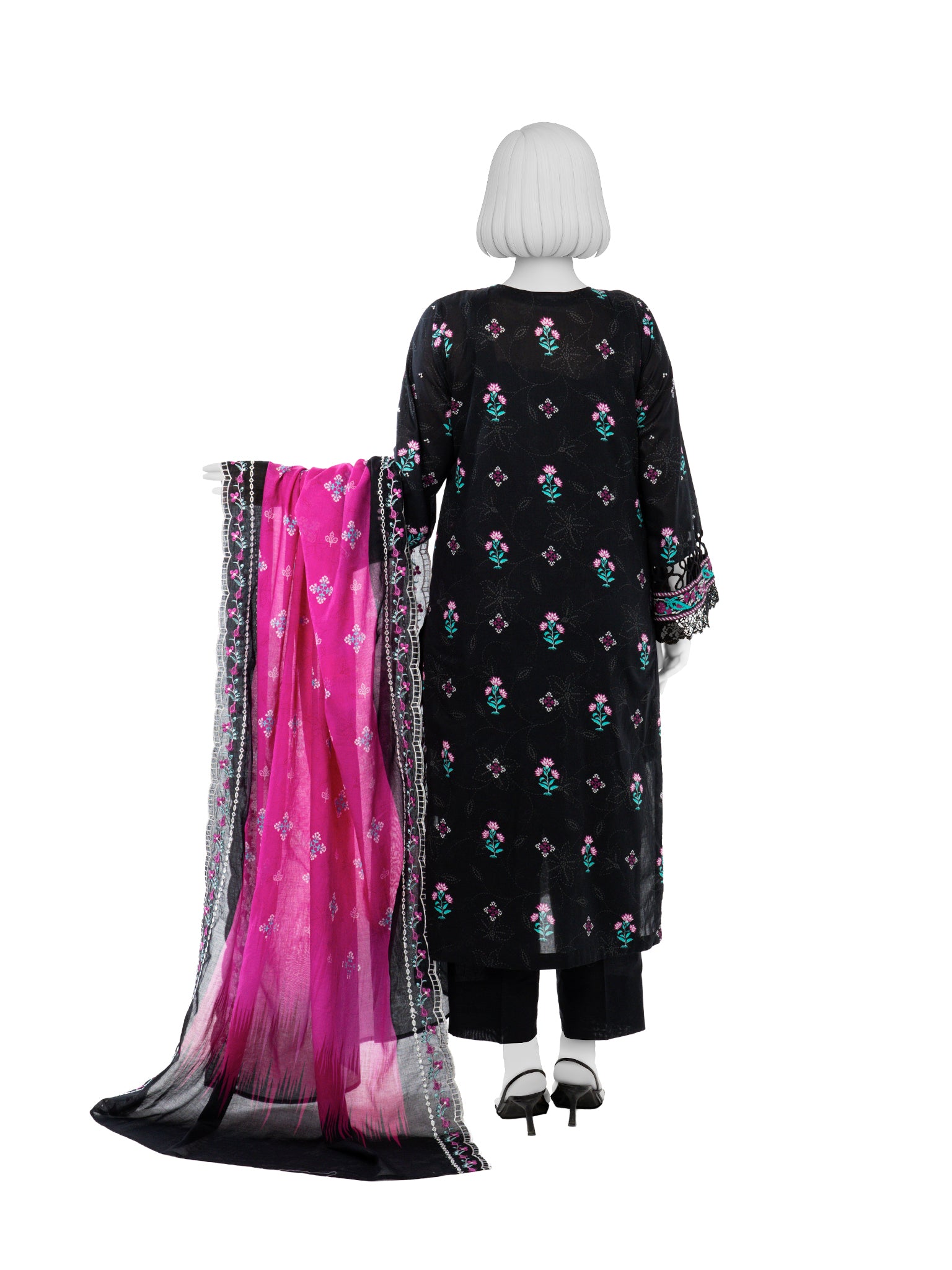 Luxury Chikan Kari  Embroidered 3 Piece Unstitched | PJBWUE2601148