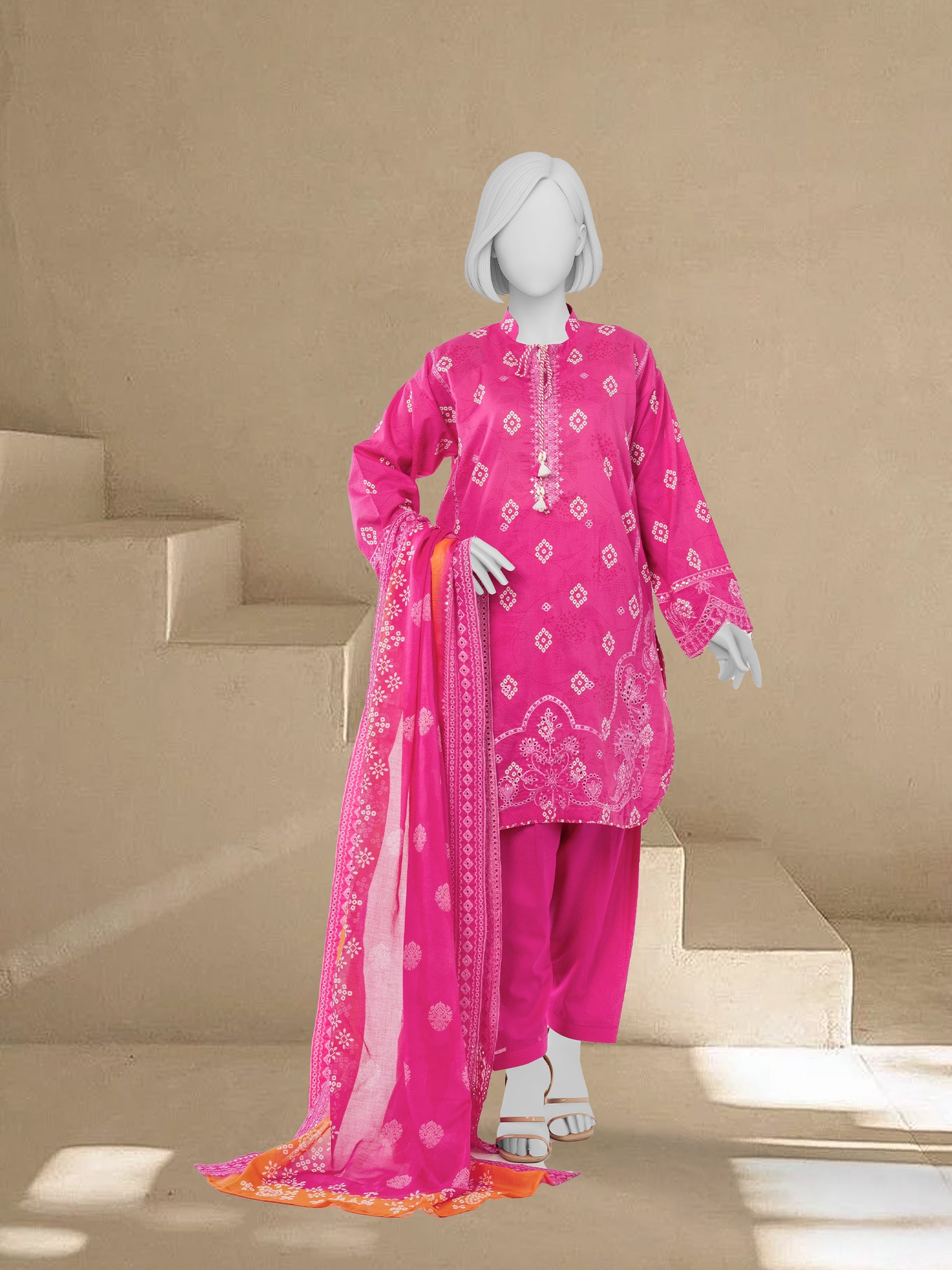 Luxury Chikan Kari Lawn Embroidered 3 Piece Unstitched | PJBWUE2601152