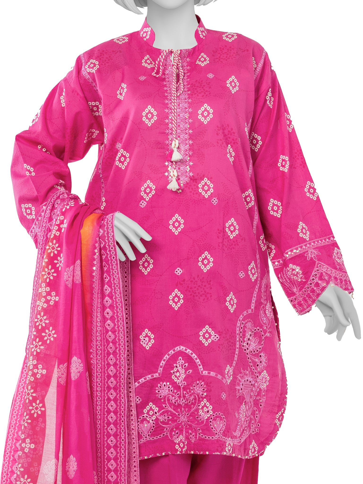 Luxury Chikan Kari  Embroidered 3 Piece Unstitched | PJBWUE2601152