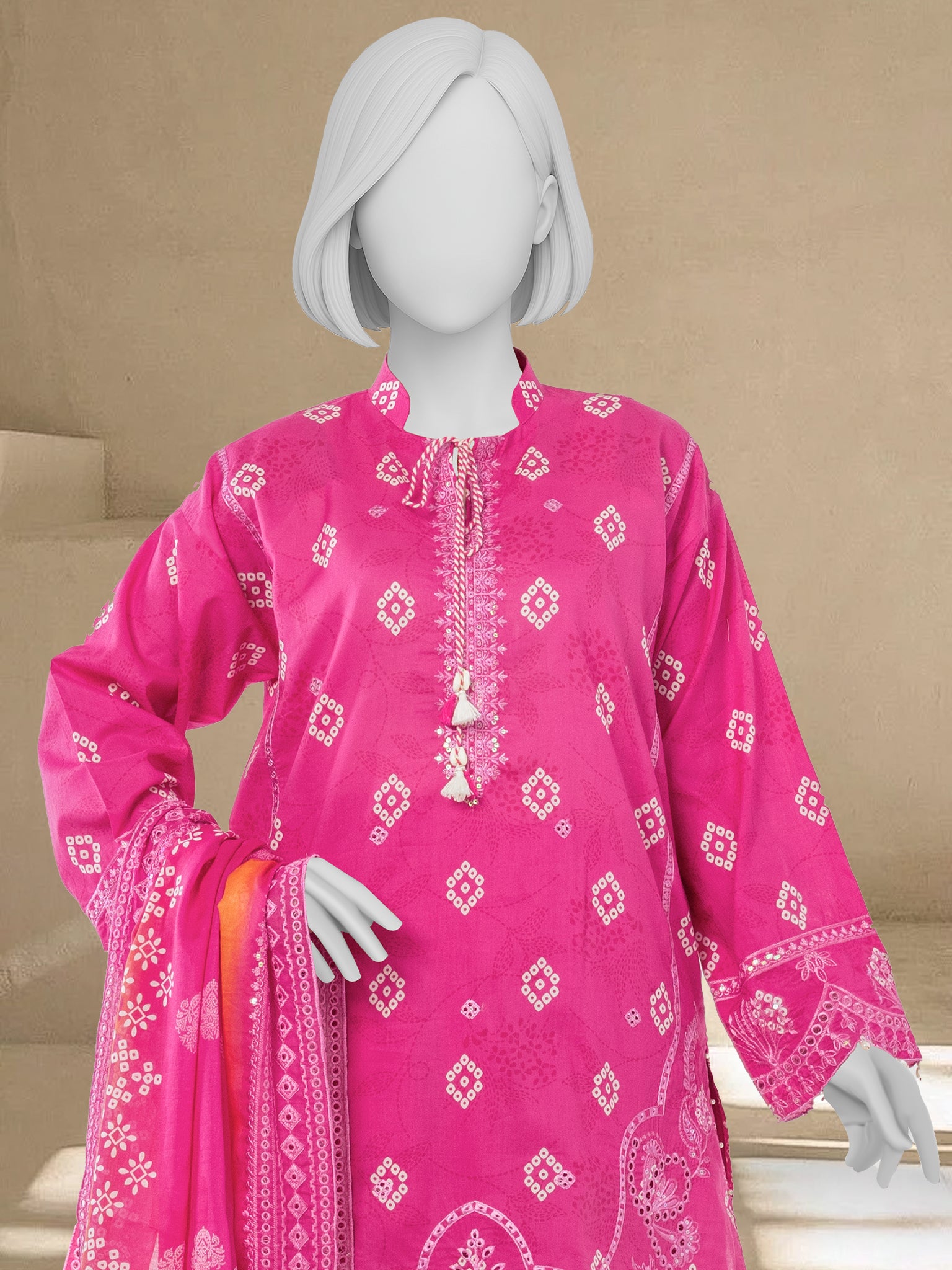 Luxury Chikan Kari Lawn Embroidered 3 Piece Unstitched | PJBWUE2601152