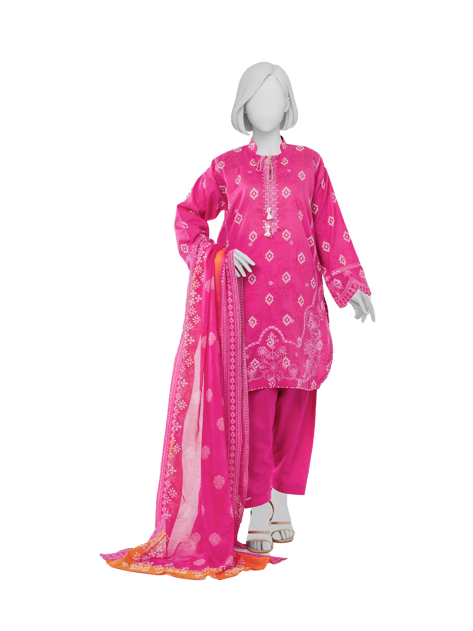 Luxury Chikan Kari  Embroidered 3 Piece Unstitched | PJBWUE2601152