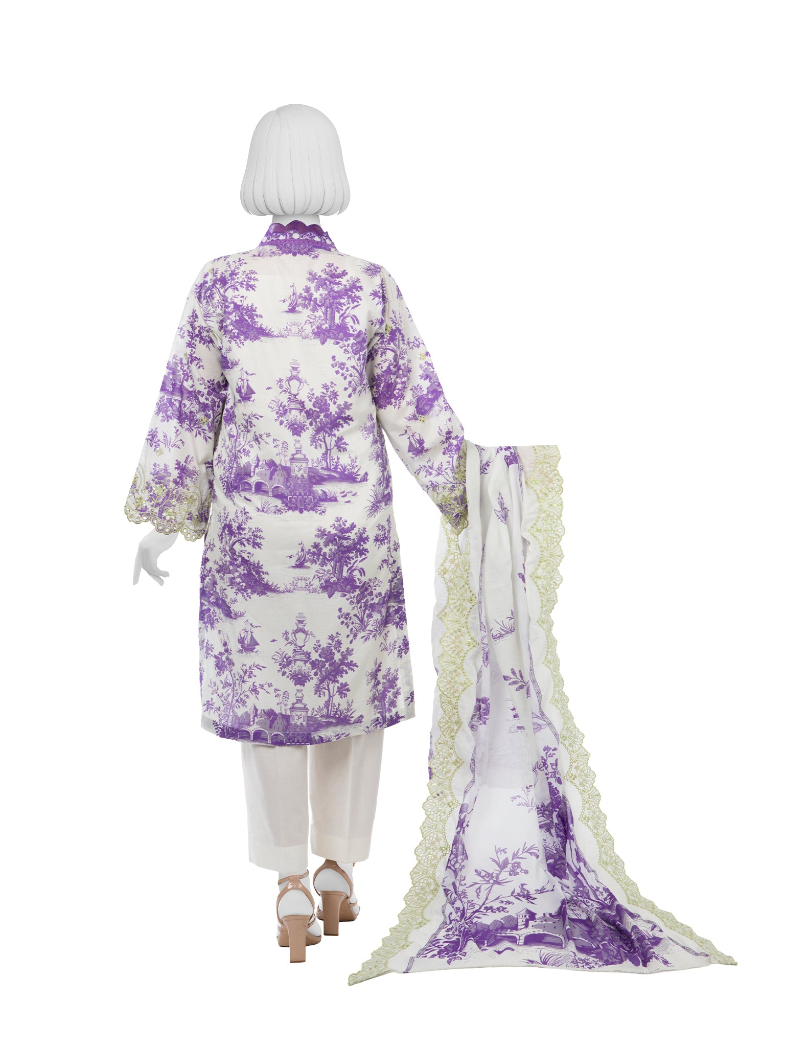 Luxury Chikan Kari  Embroidered 3 Piece Unstitched | PJBWUE2601153