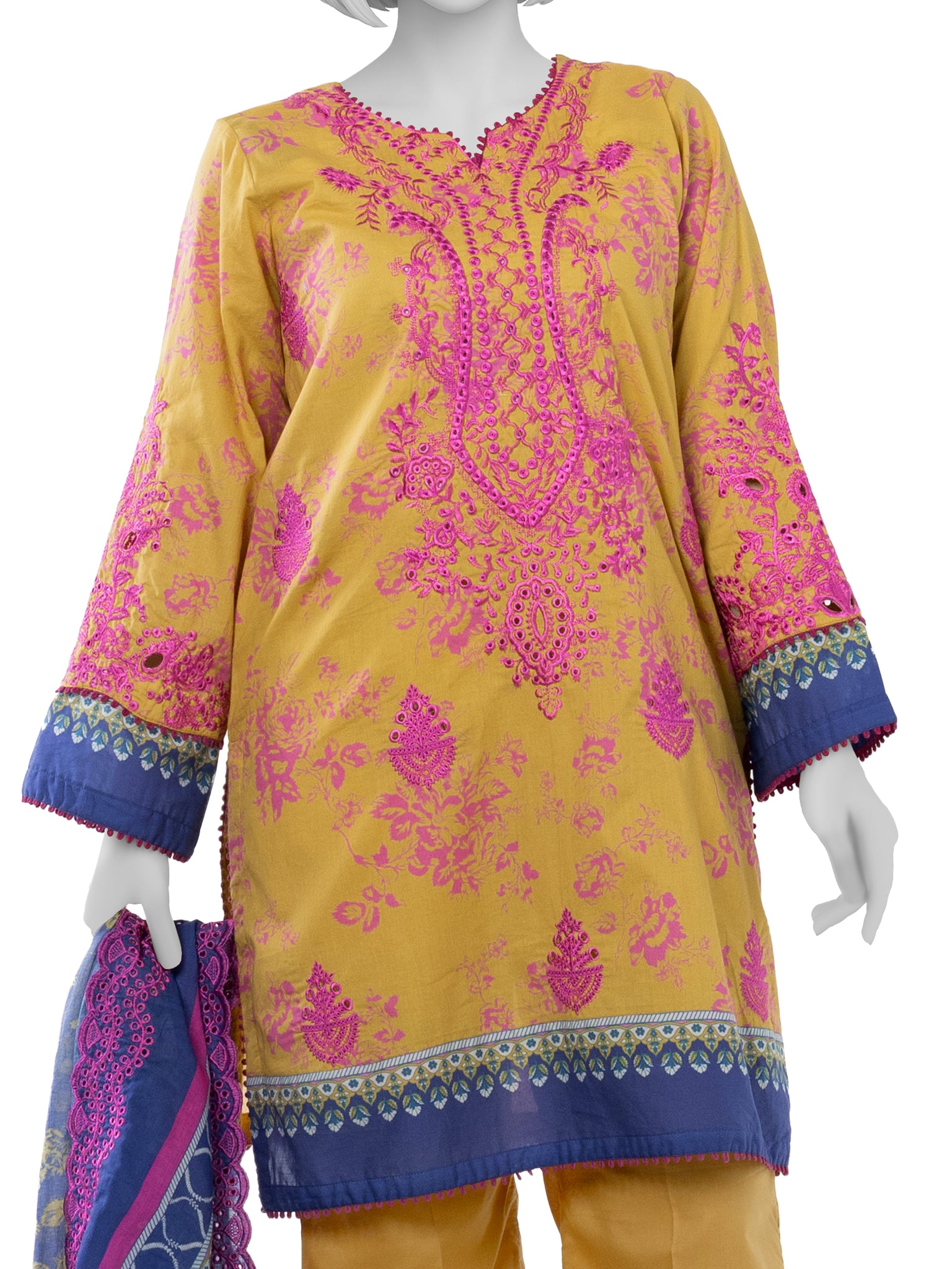 Luxury Chikan Kari  Embroidered 3 Piece Unstitched | PJBWUE2601154A