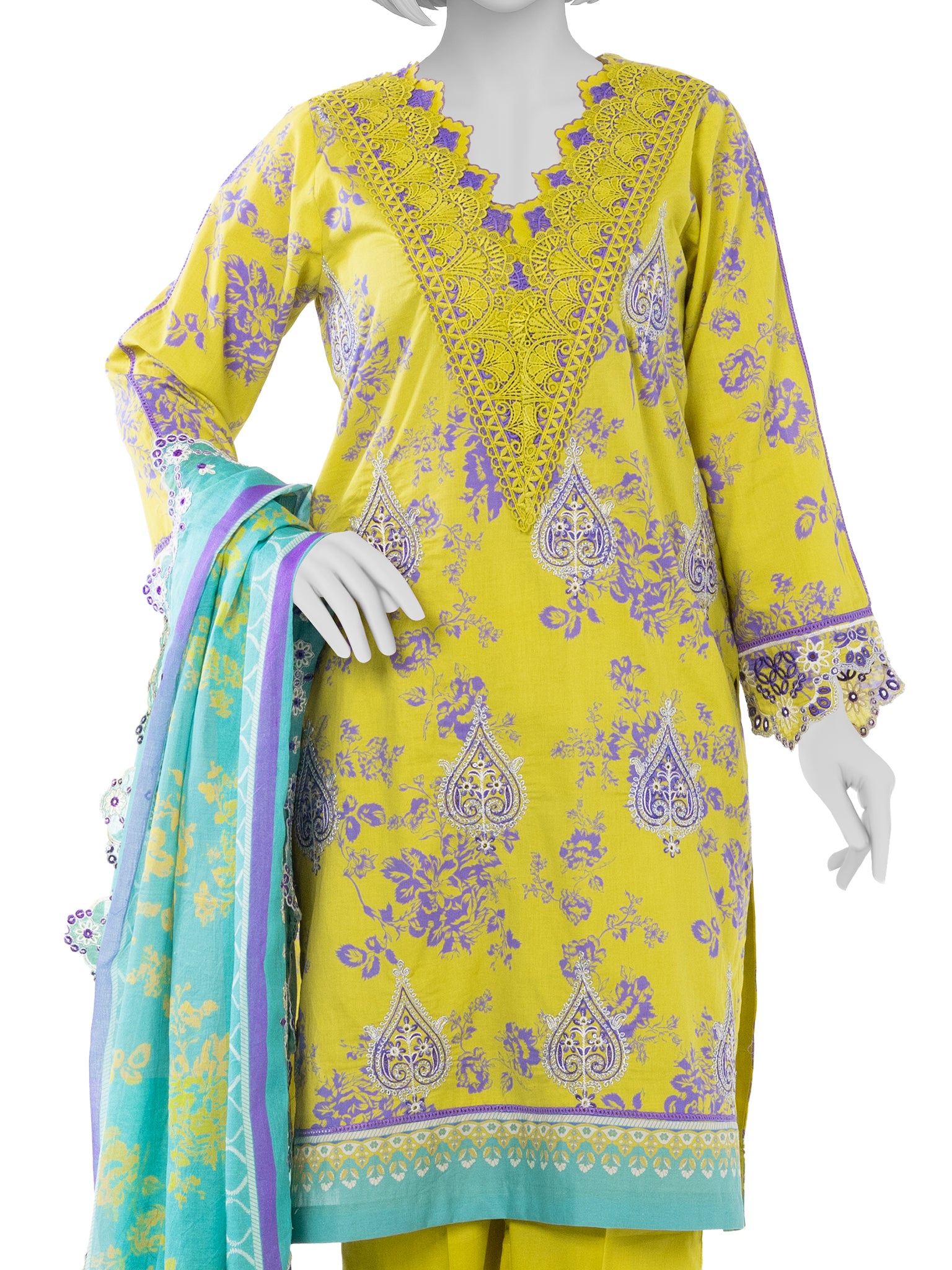 Luxury Chikan Kari  Embroidered 3 Piece Unstitched | PJBWUE2601154B