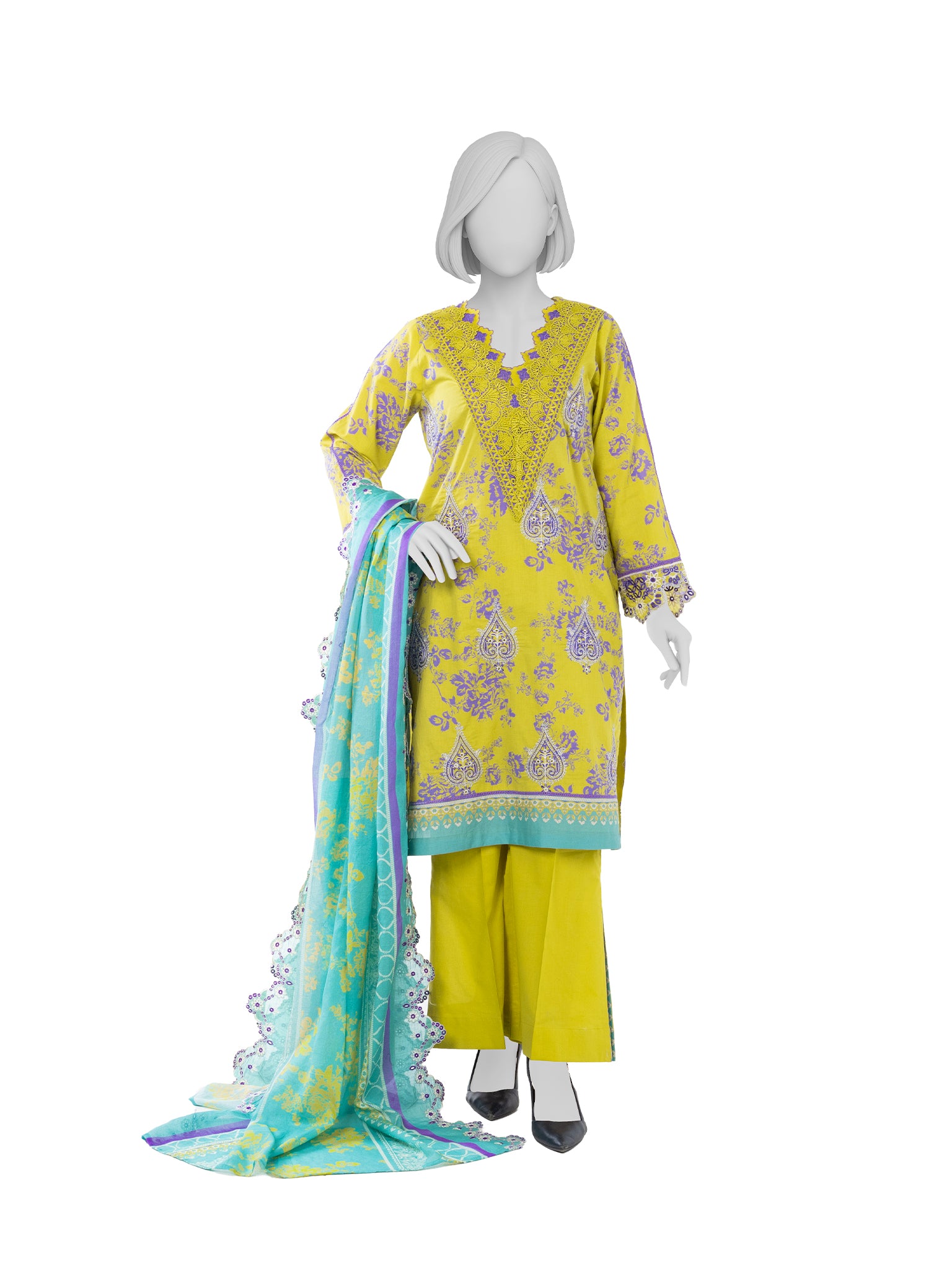 Luxury Chikan Kari  Embroidered 3 Piece Unstitched | PJBWUE2601154B