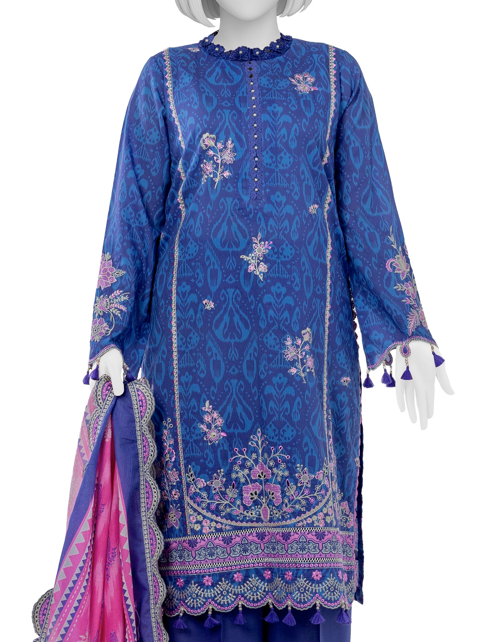 Luxury Chikan Kari  Embroidered 3 Piece Unstitched | PJBWUE2601155A