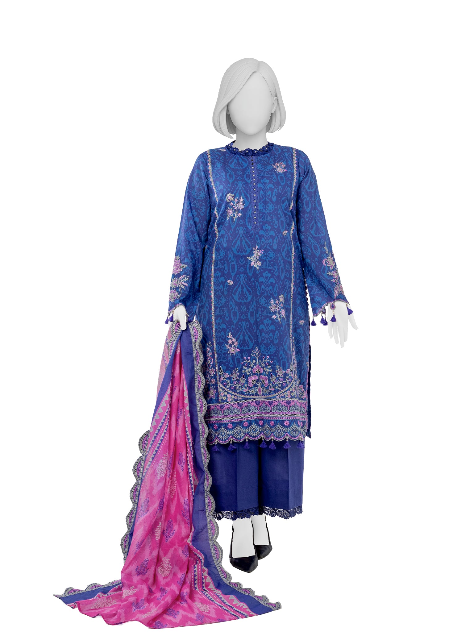 Luxury Chikan Kari  Embroidered 3 Piece Unstitched | PJBWUE2601155A