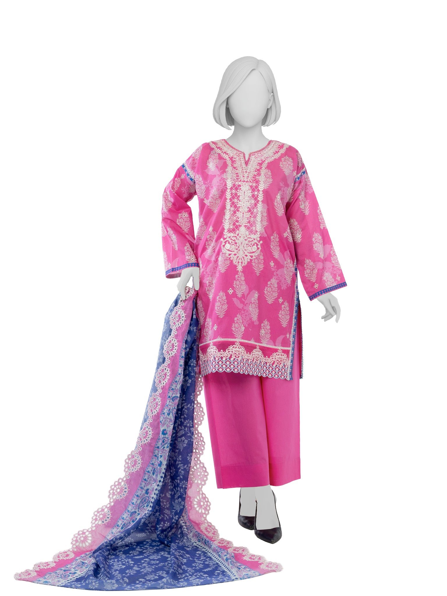 Luxury Chikan Kari  Embroidered 3 Piece Unstitched | PJBWUE2601156A