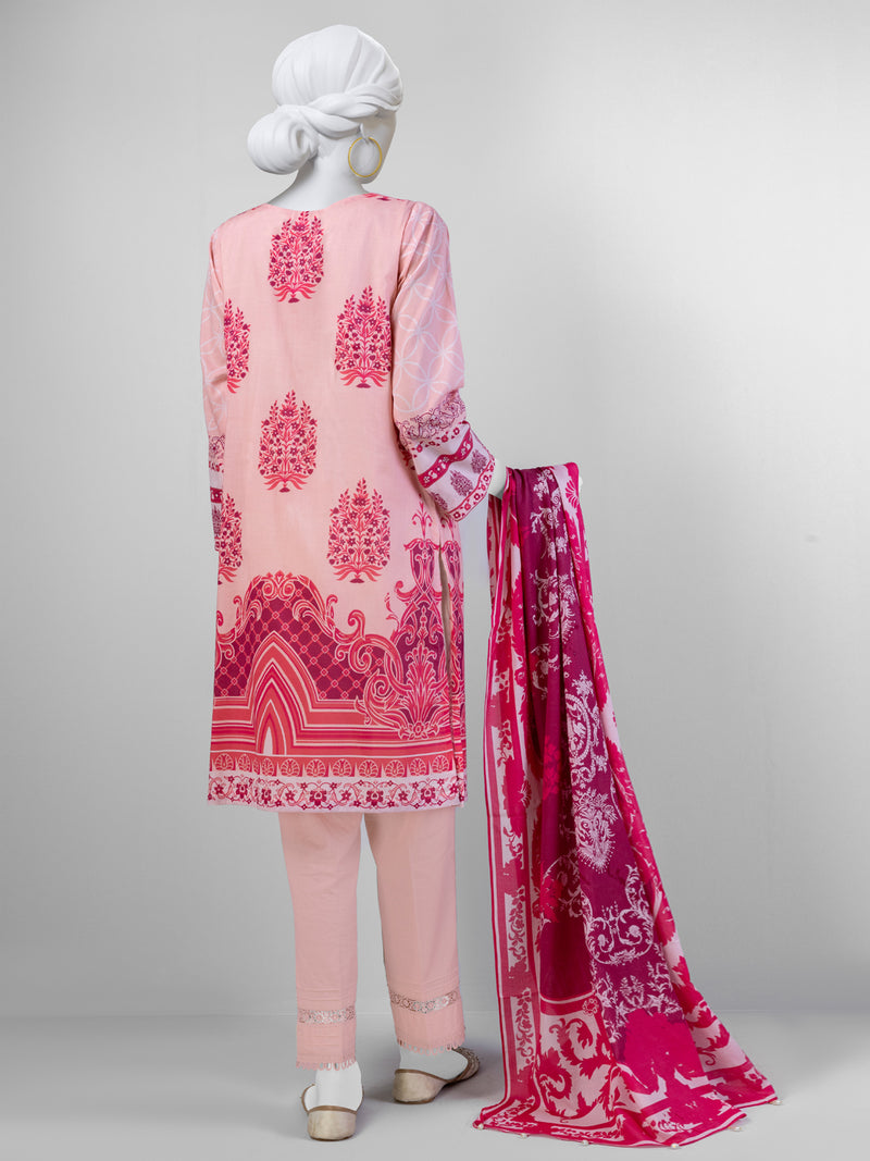 Pink Lawn 3 Piece Stitched Suit | PLS-24-7509