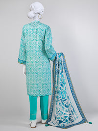 Mint Green Lawn 3 Piece Stitched Suit | PLS-24-7508