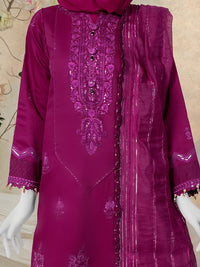 Luxury Embroidered 3Pc Unstitched Suit | PJ-PWU-240812