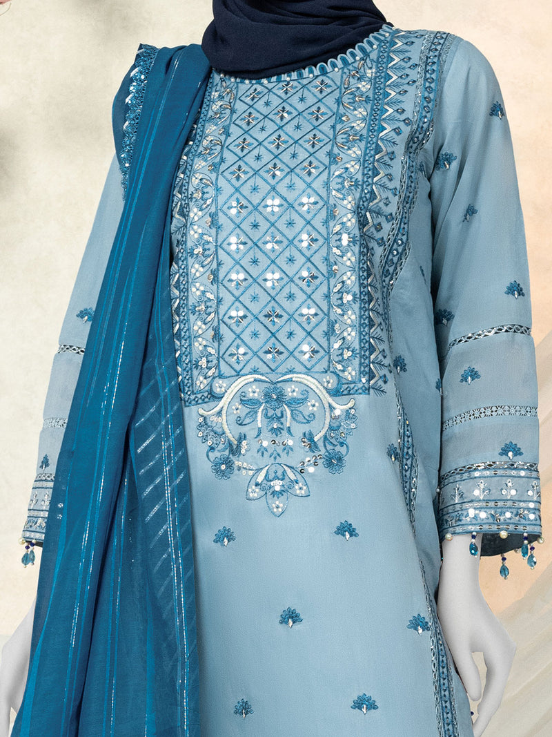 Luxury Embroidered 3Pc Unstitched Suit | PJ-PWU-240813