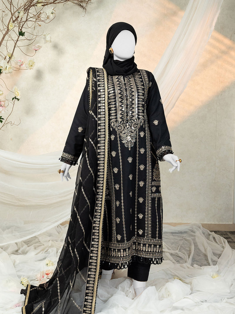 Luxury Embroidered 3Pc Unstitched Suit | PJ-PWU-240817