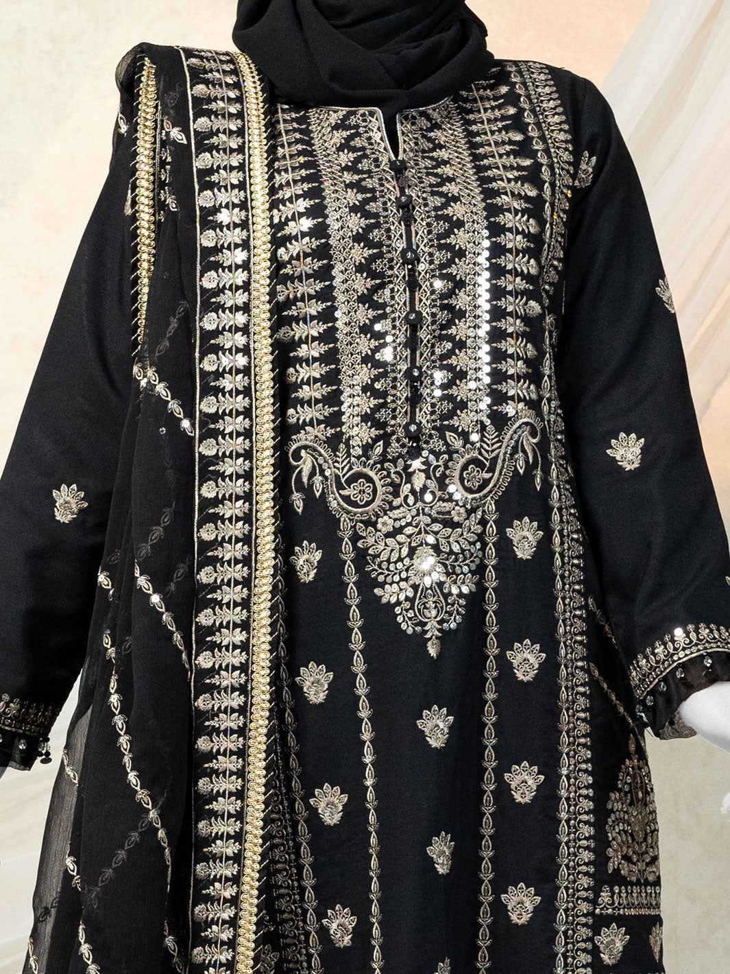 Luxury Embroidered 3Pc Unstitched Suit | PJ-PWU-240817