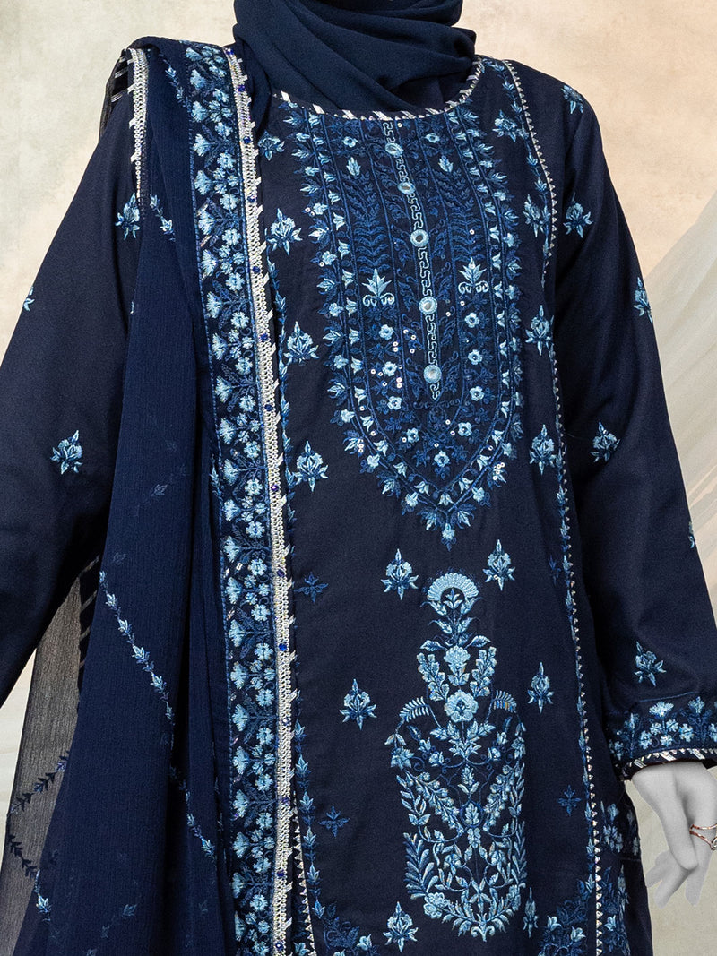 Luxury Embroidered 3Pc Unstitched Suit | PJ-PWU-240818