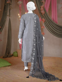 Party Wear Embroidered 3Pc Unstitched Suit | PJ-PWU-240836