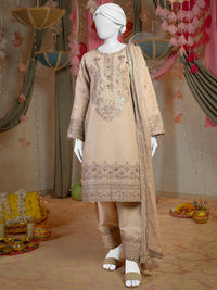 Party Wear Embroidered 3Pc Unstitched Suit | PJ-PWU-240841