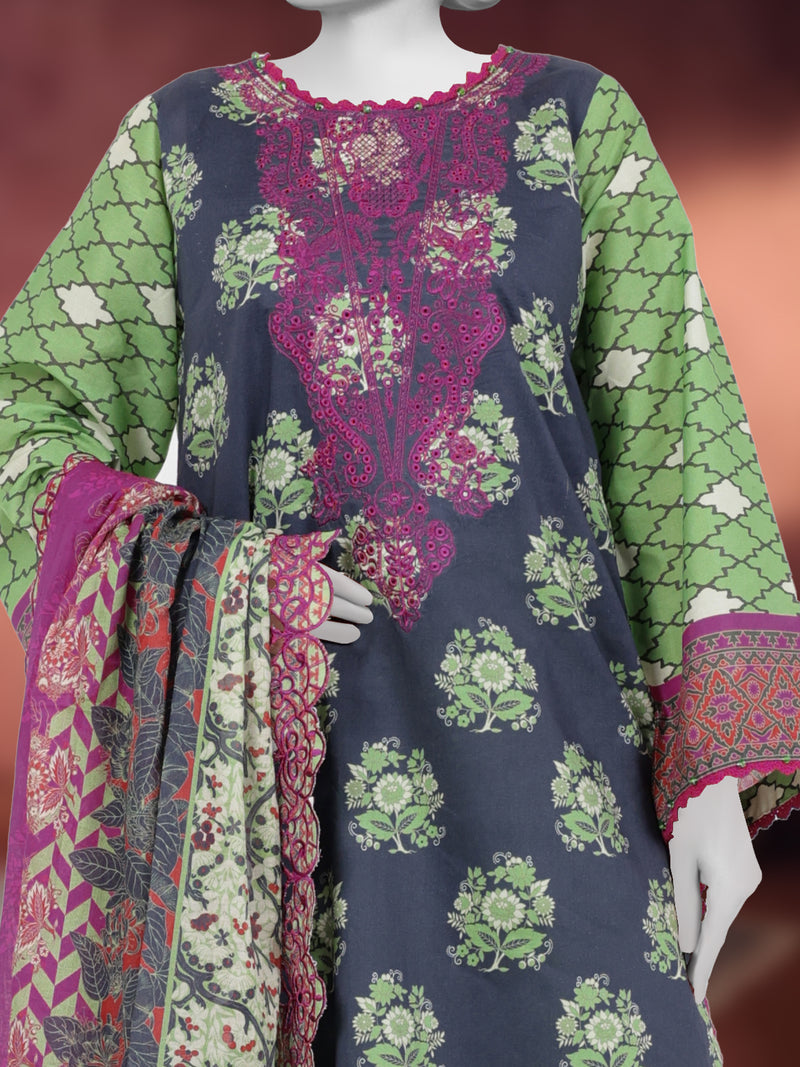 Chikan Kari  Embroidered 3 Piece Unstitched | PLUE-251210