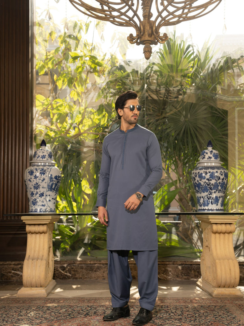 Night Shadow Blue Rang-e-Sahar Men Unstitched Fabric | PMU-10070