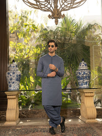 Night Shadow Blue Rang-e-Sahar Men Unstitched Fabric | PMU-10070