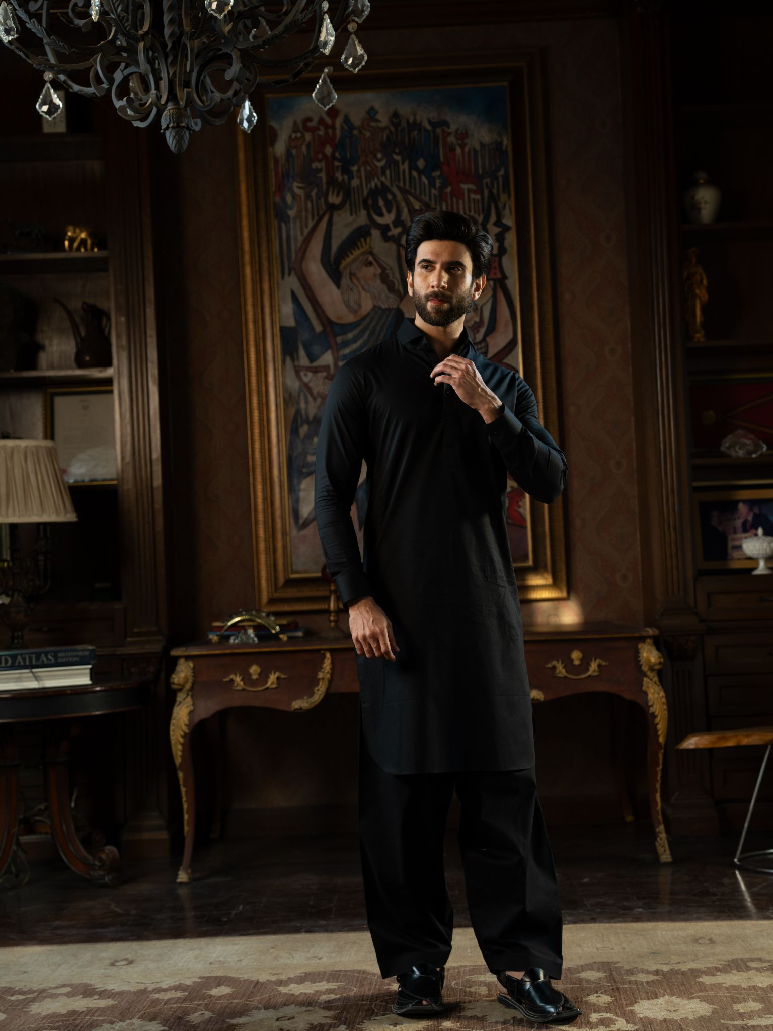 Black Rang-e-Sahar Men Suit | PMKS-10124