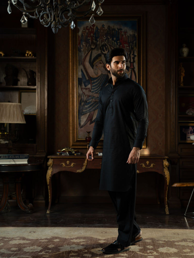 Black Rang-e-Sahar Men Suit | PMKS-10124