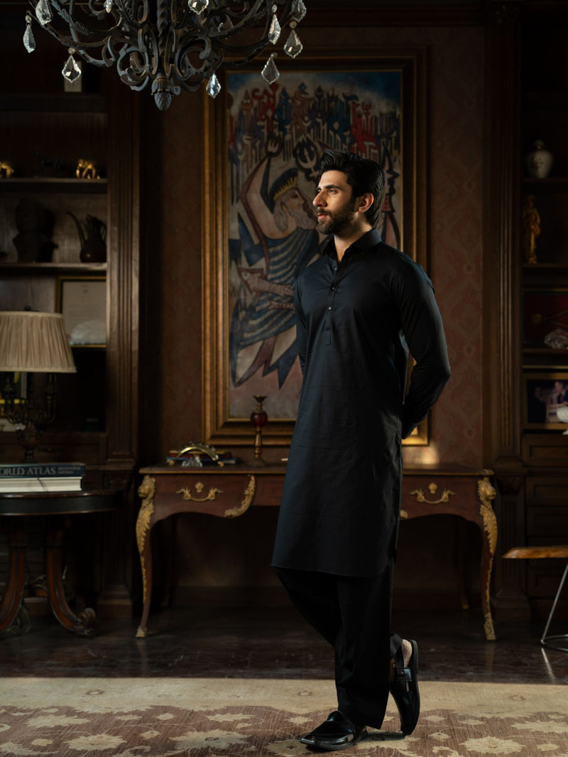 Black Rang-e-Sahar Men Suit | PMKS-10124