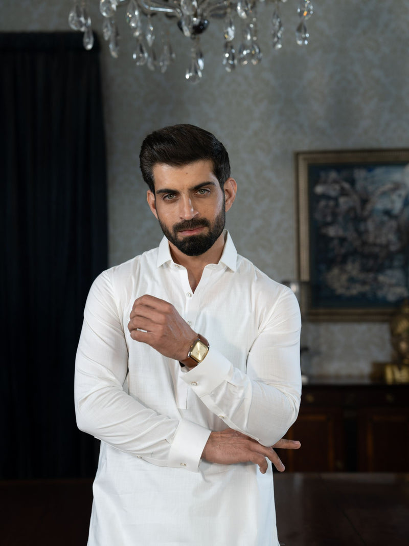 White Rang-e-Sahar Men Unstitched Fabric | PMU-10119