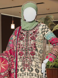 Green Embroidered 3Pc Stitched Suit | PLS-24-7580